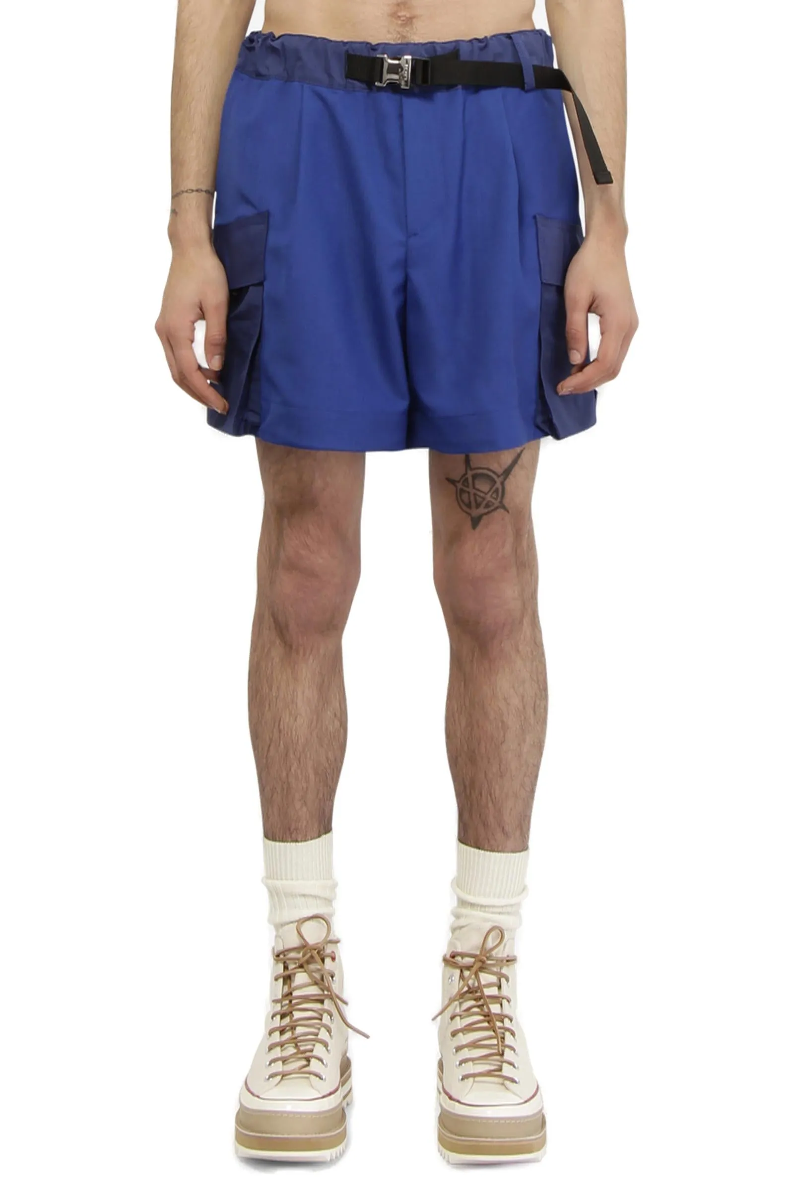 Sacai Belted Waist Cargo Shorts