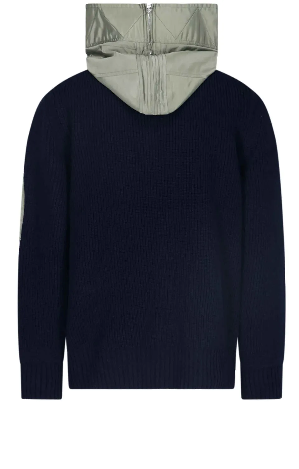 Sacai Two Tone Drawstring Knitted Hoodie