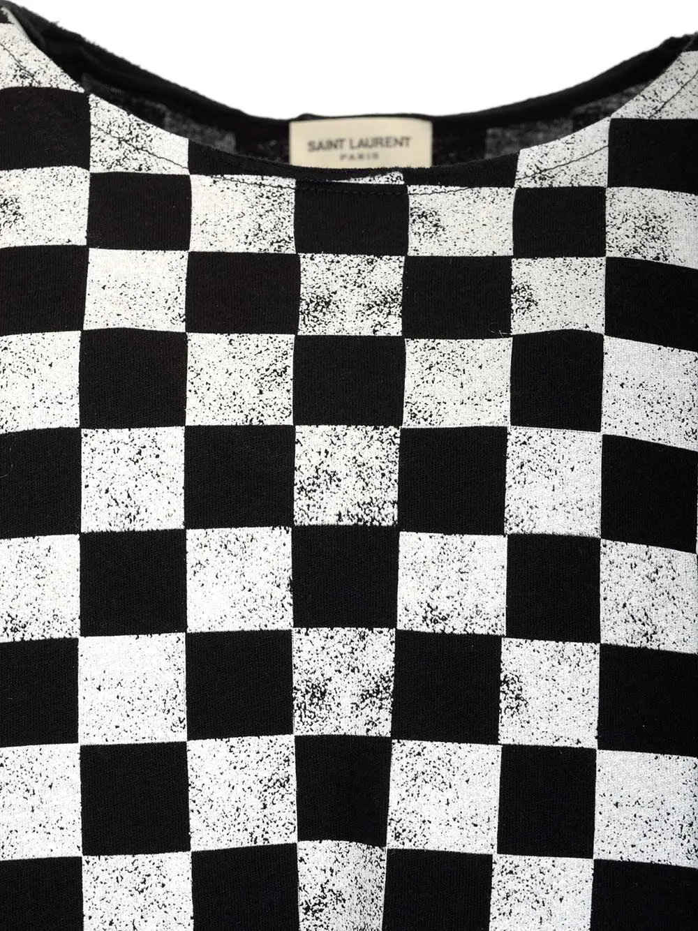 Saint Laurent Check Printed Crewneck T-Shirt