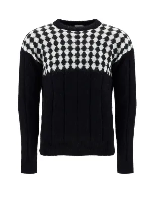 Saint Laurent Diamond Pattern Knit Sweater