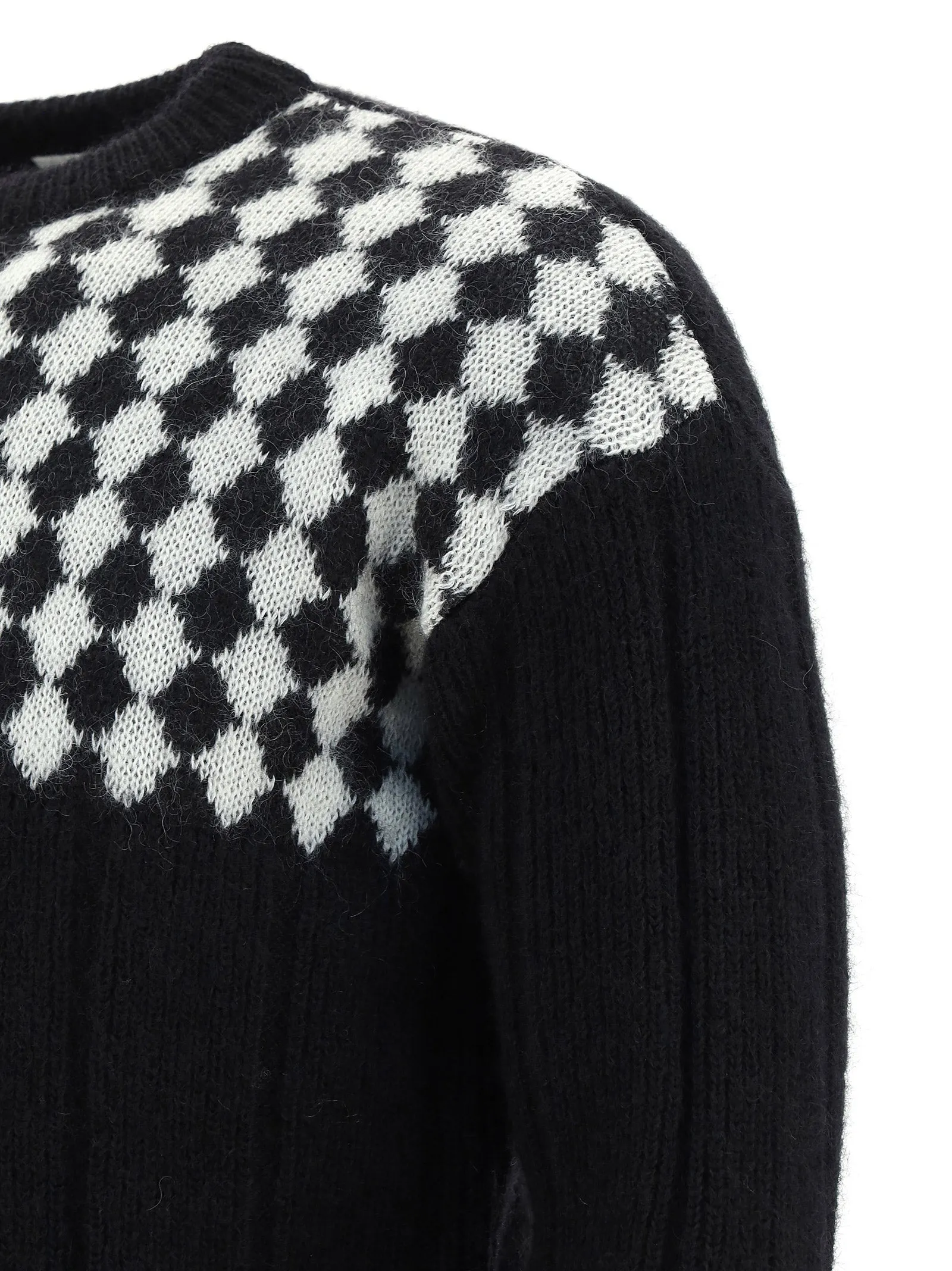 Saint Laurent Diamond Pattern Knit Sweater