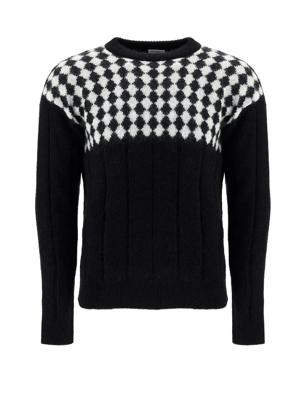 Saint Laurent Diamond Pattern Knit Sweater