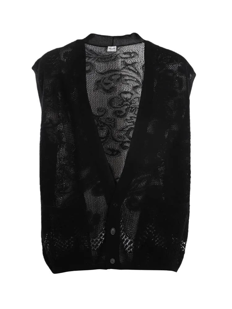 Saint Laurent Floral Knitted Vest