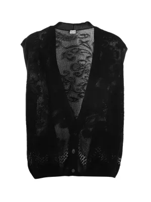 Saint Laurent Floral Knitted Vest