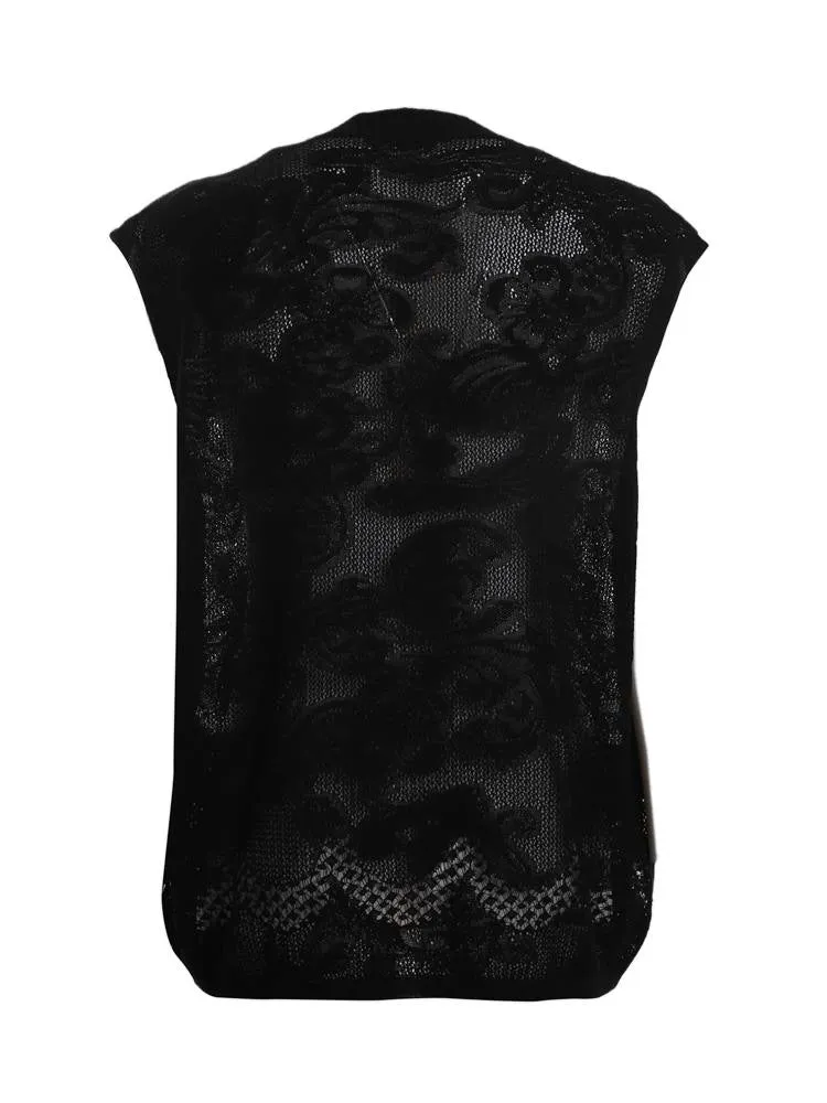 Saint Laurent Floral Knitted Vest
