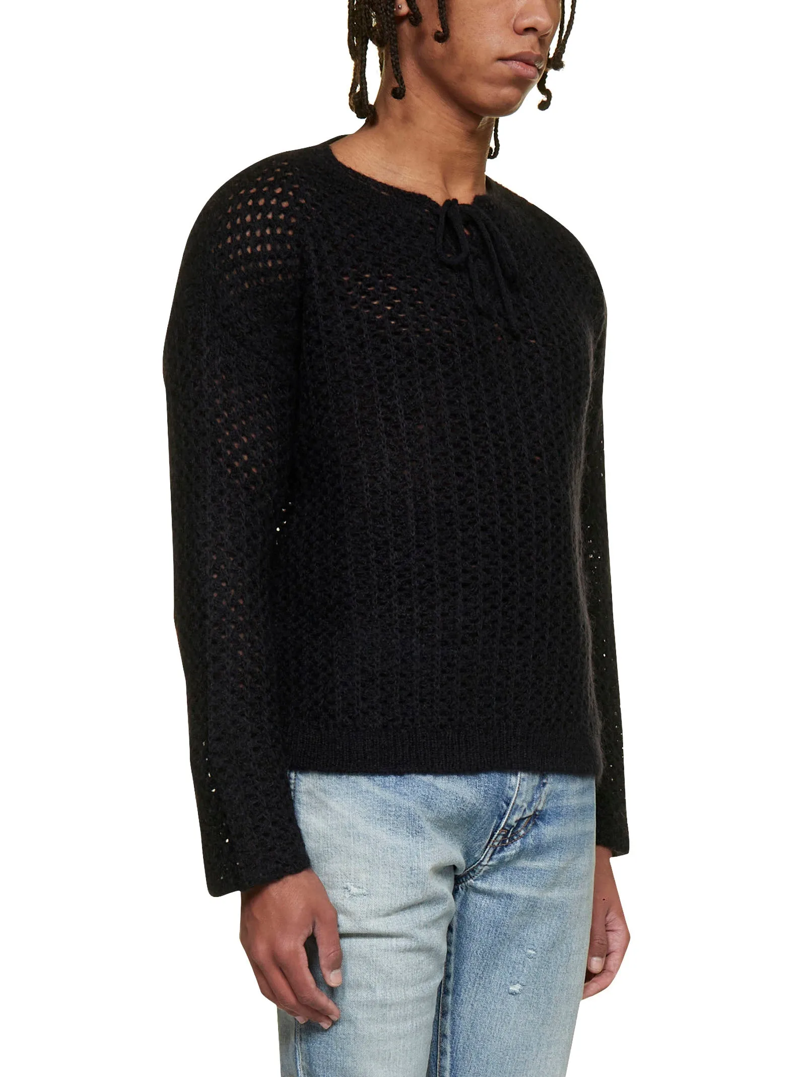 Saint Laurent Lace-Up Drawstring Sweater