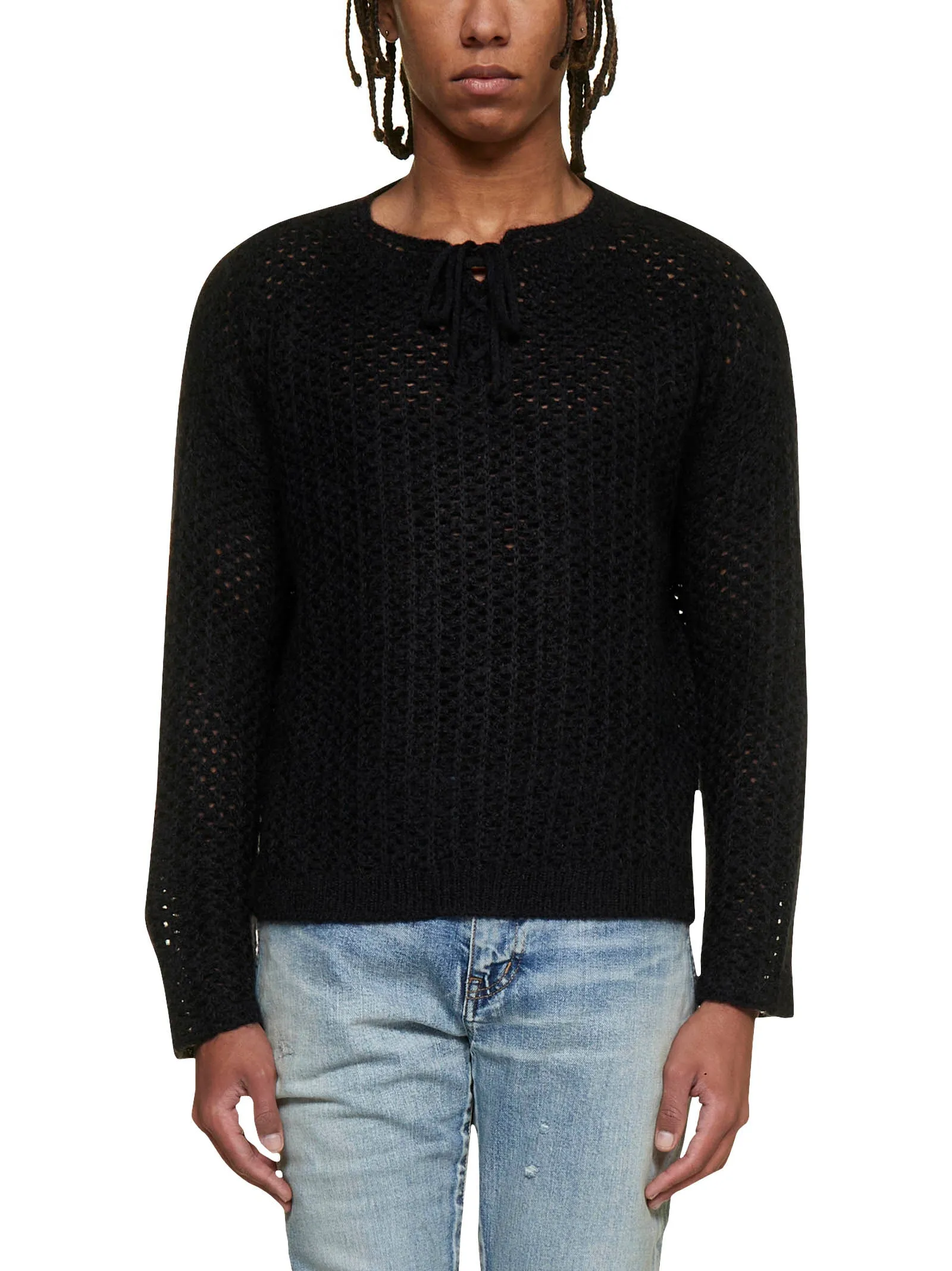 Saint Laurent Lace-Up Drawstring Sweater