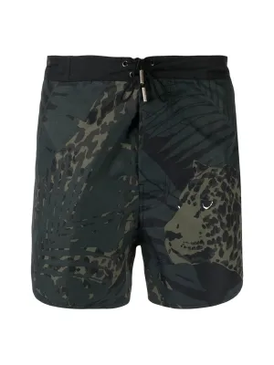 Saint Laurent Leopard Printed Swim Shorts