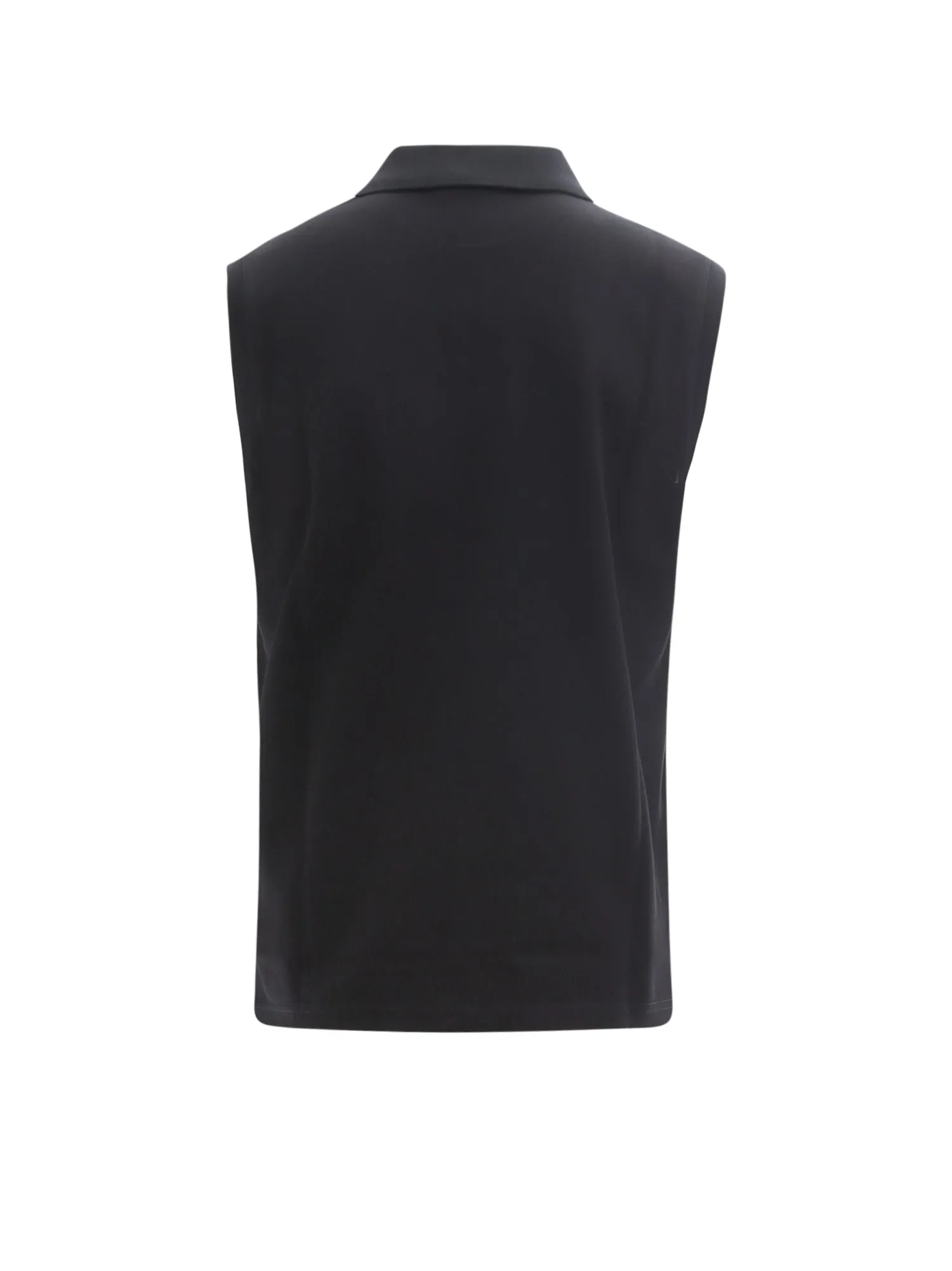 Saint Laurent Logo Embroidered Sleeveless Polo Shirt