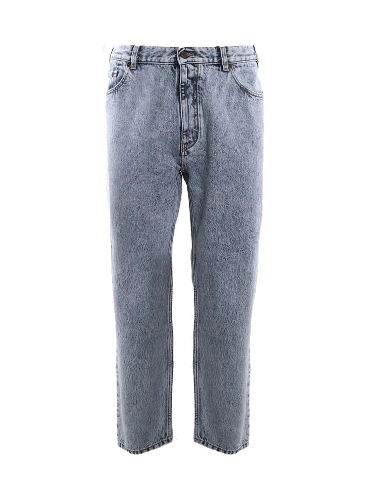 Saint Laurent Marble Effect Cropped Jeans