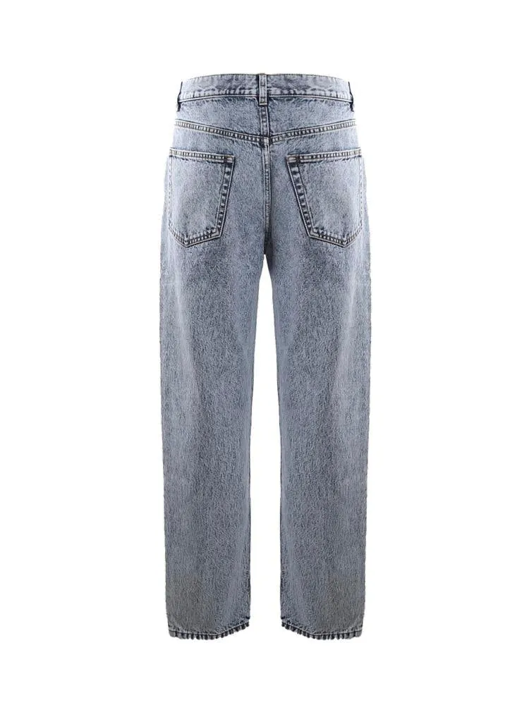 Saint Laurent Marble Effect Cropped Jeans