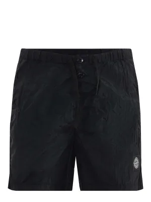 Stone Island Compass-Patch Drawstring Swim Shorts