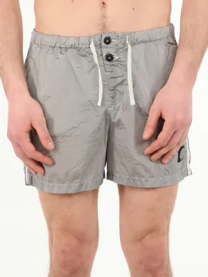Stone Island Compass-Patch Drawstring Swim Shorts
