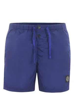Stone Island Logo Patch Drawstring Swim Shorts