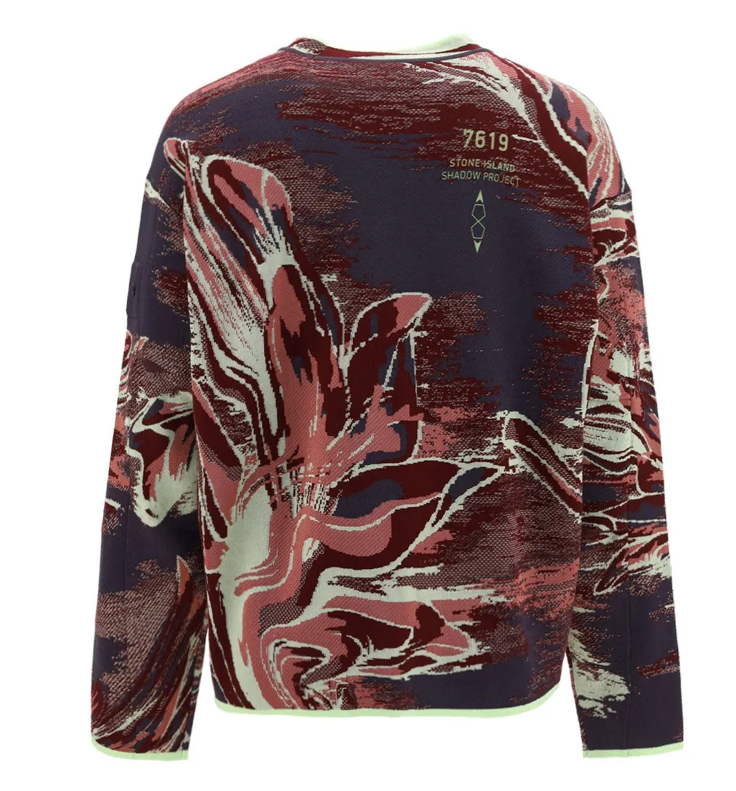 Stone Island Shadow Project Floral Pattern Long Sleeved Sweater