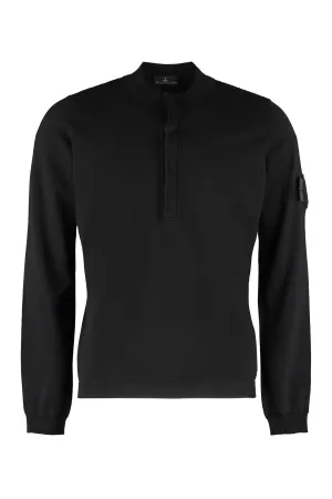 Stone Island Shadow Project Logo Patch Long Sleeved Sweater