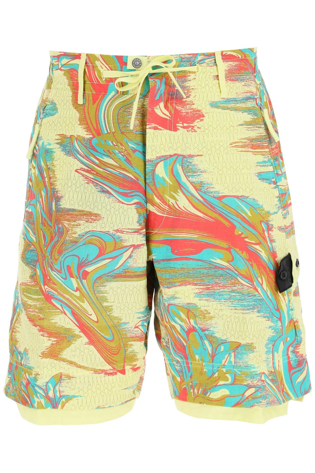 Stone Island Shadow Project Marbled Print Drawstring Shorts