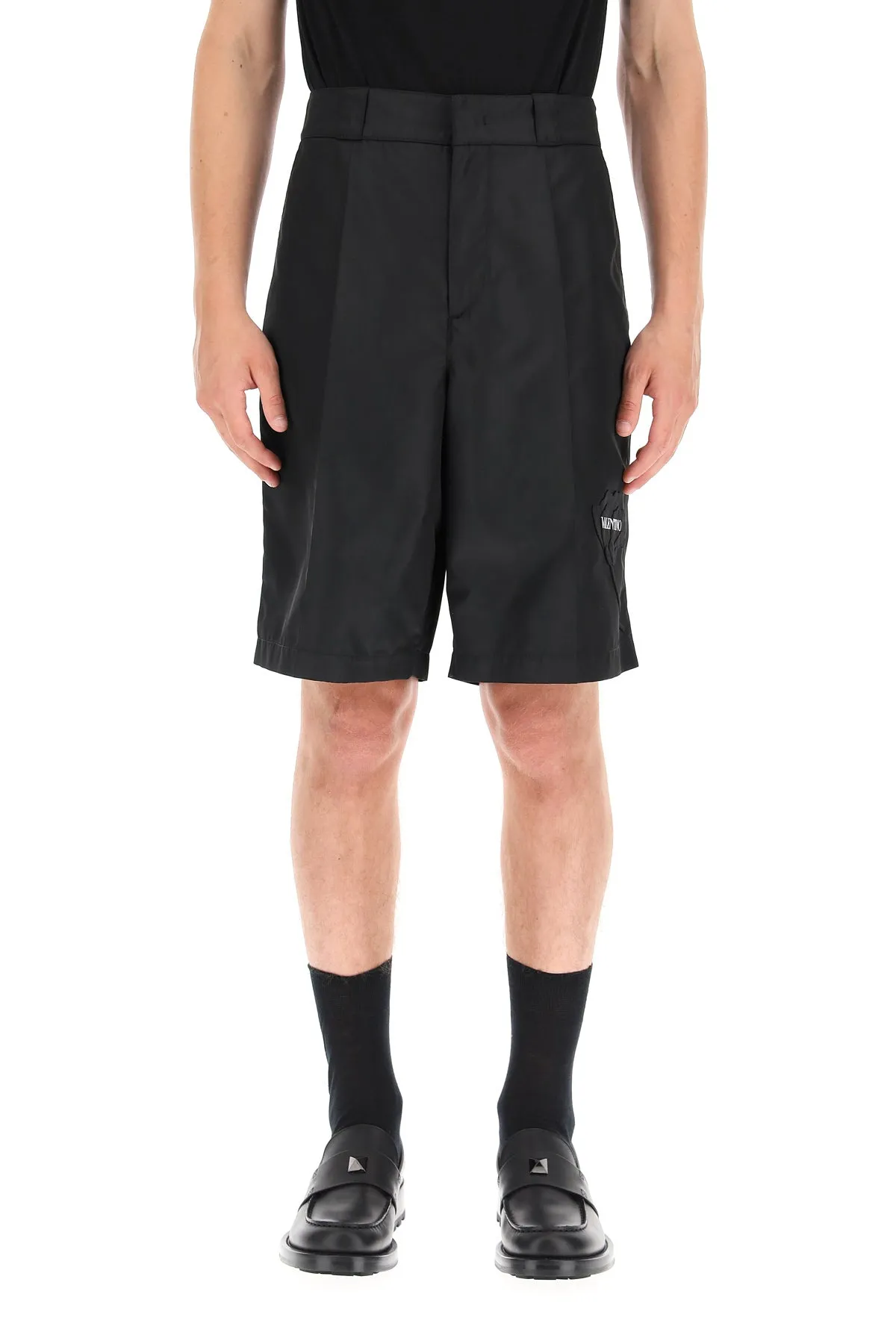 Valentino Garden Floral Embroidery Bermuda Shorts
