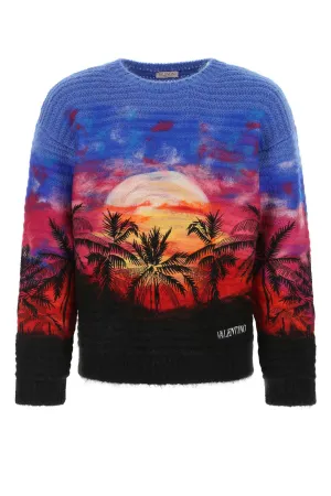 Valentino Graphic Intarsia Crewneck Sweater