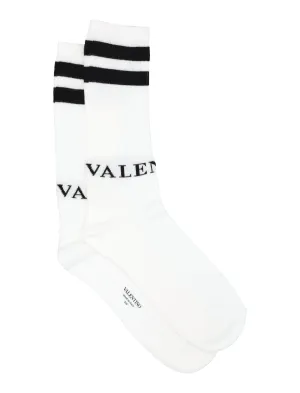 Valentino Logo Intarsia Socks