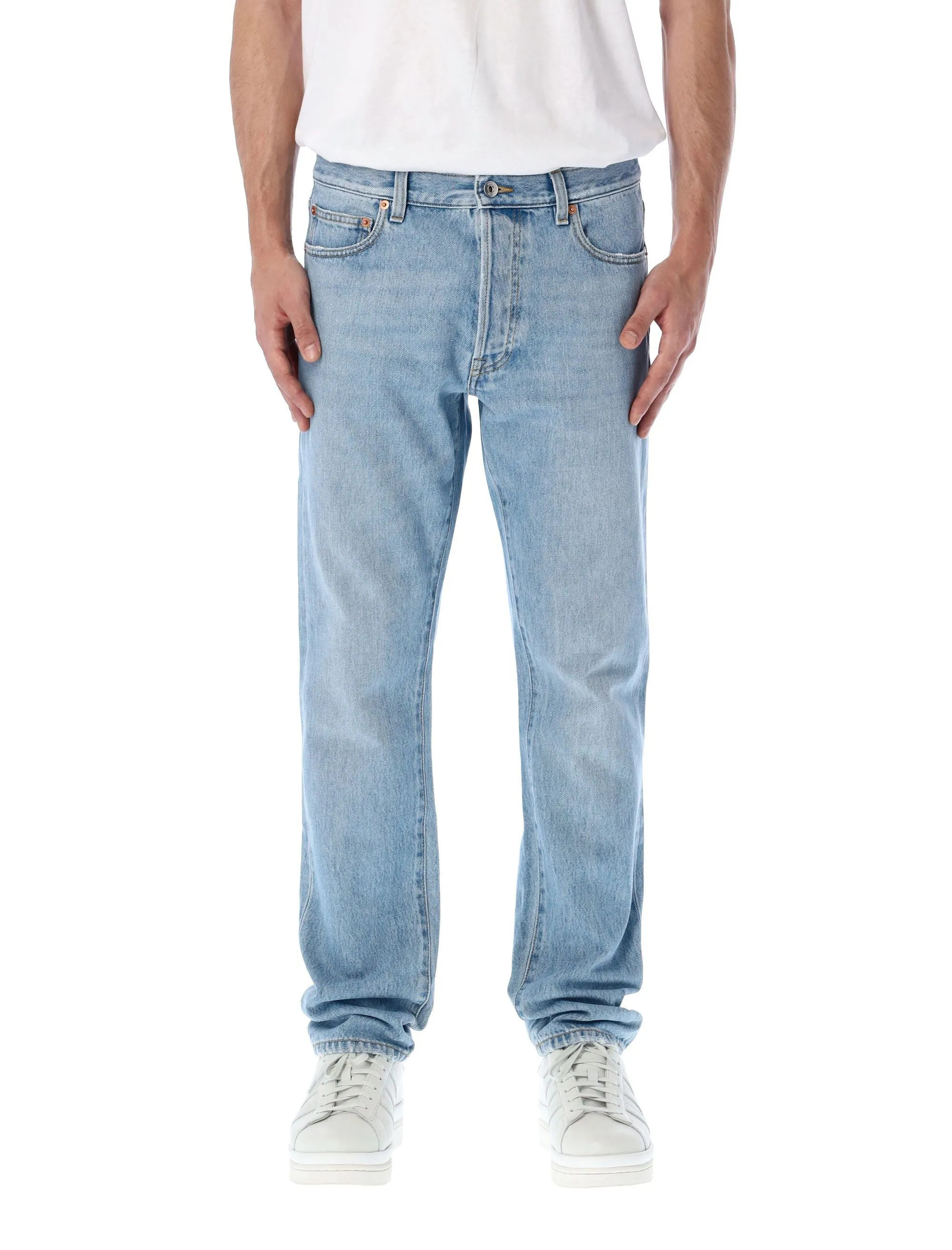 Valentino Logo Patch Slim Fit Jeans