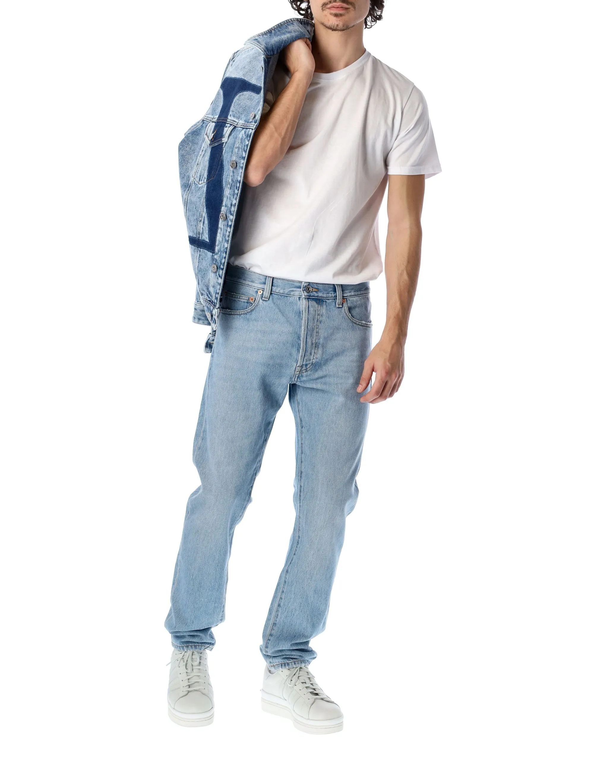 Valentino Logo Patch Slim Fit Jeans