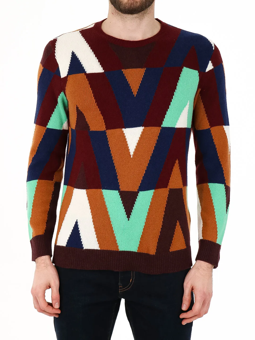 Valentino Optical Crewneck Knitted Pullover