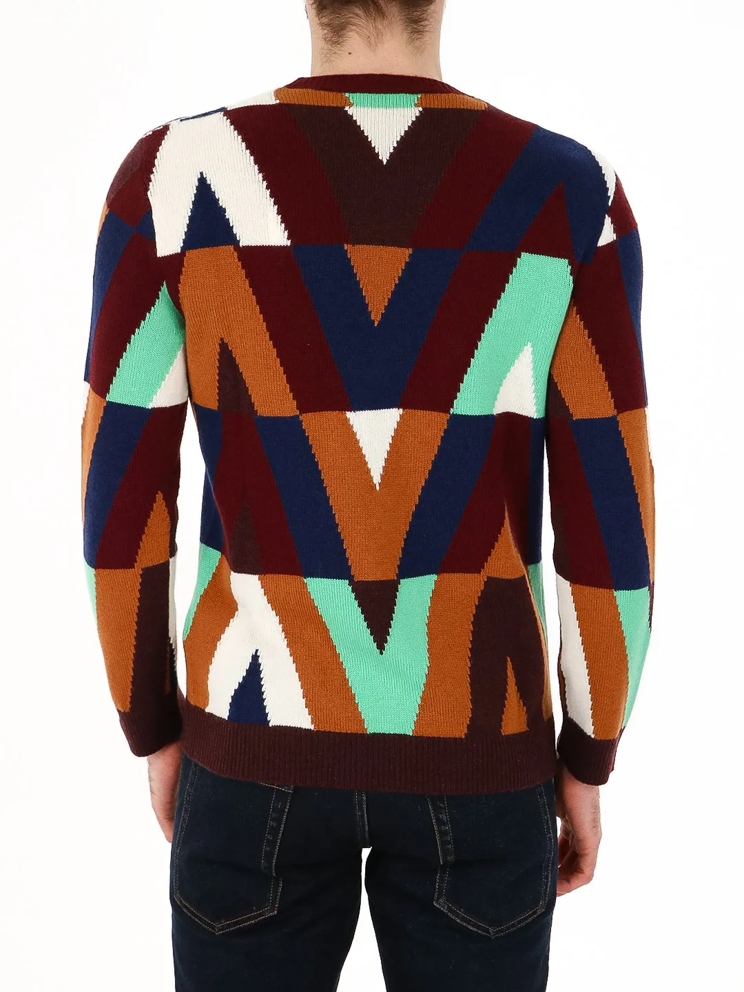Valentino Optical Crewneck Knitted Pullover