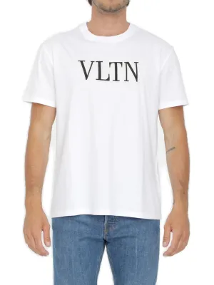 Valentino VLTN Logo Embroidered Crewneck T-Shirt