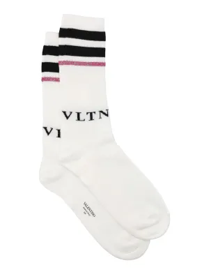 Valentino VLTN Logo Intarsia Stripe-Detailed Socks