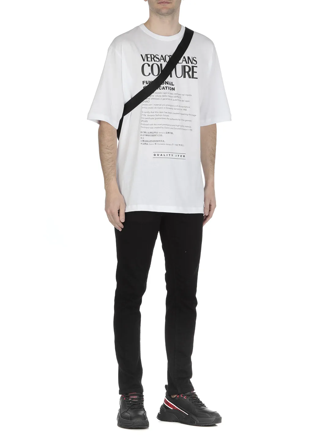 Versace Jeans Couture Slogan Printed Crewneck T-Shirt