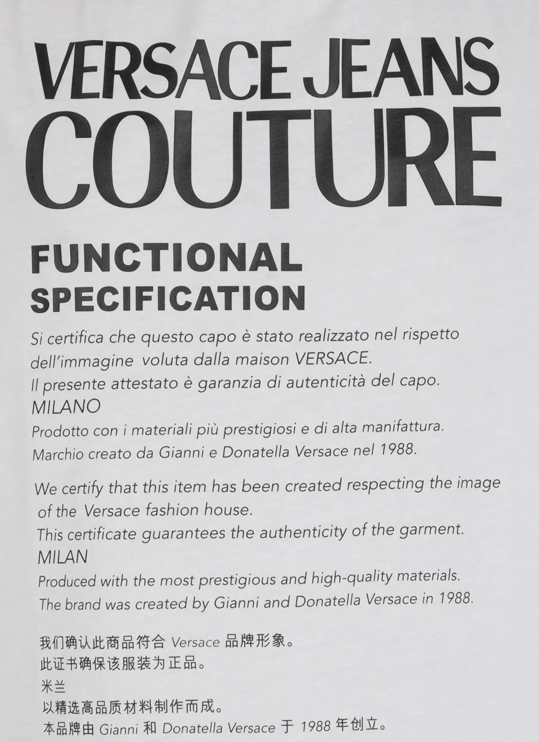 Versace Jeans Couture Slogan Printed Crewneck T-Shirt