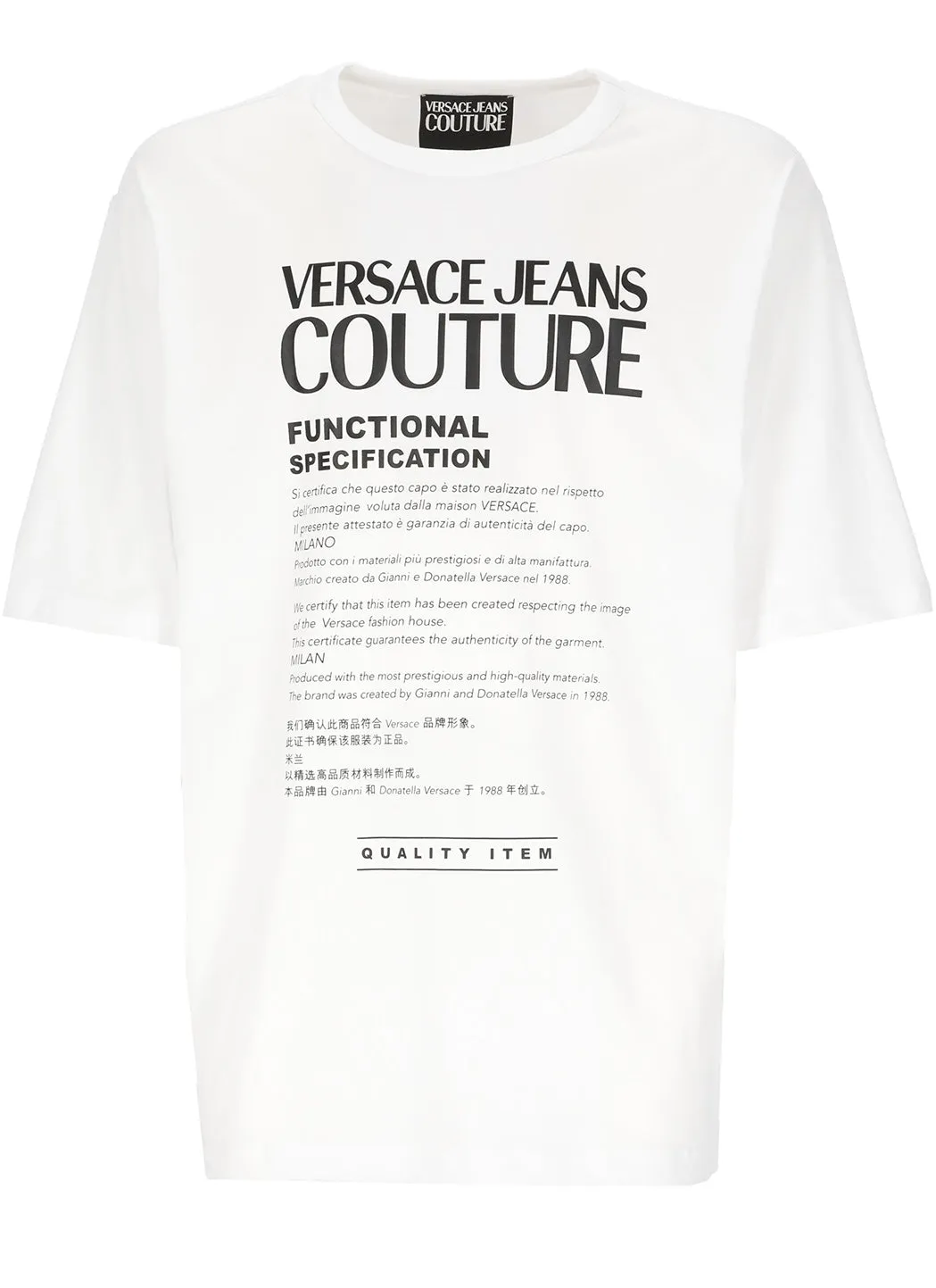 Versace Jeans Couture Slogan Printed Crewneck T-Shirt