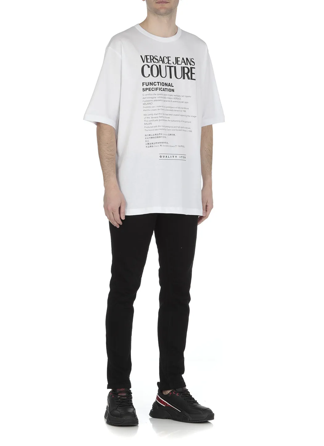 Versace Jeans Couture Slogan Printed Crewneck T-Shirt