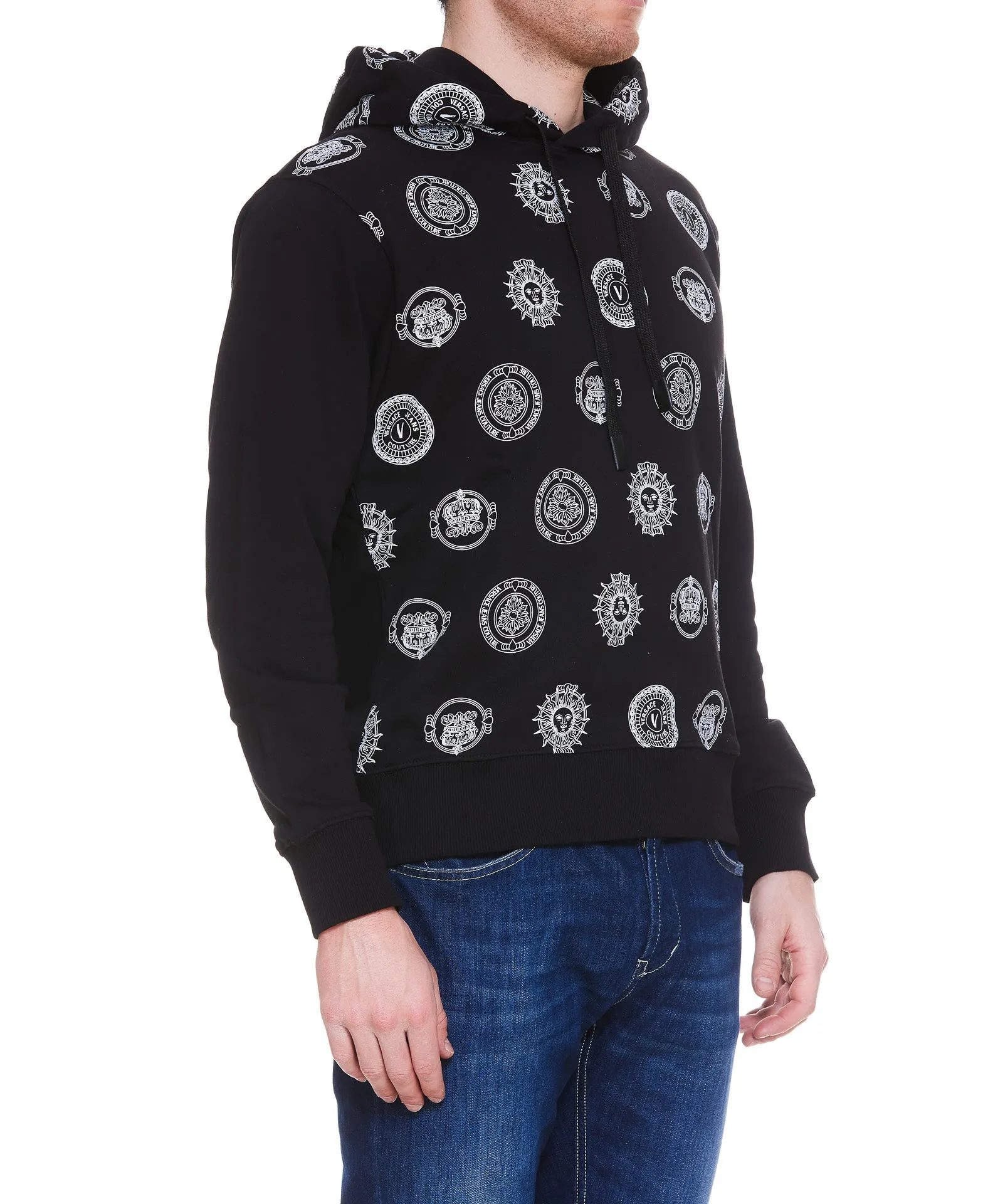 Versace Jeans Couture V-Emblem Logo Printed Hoodie