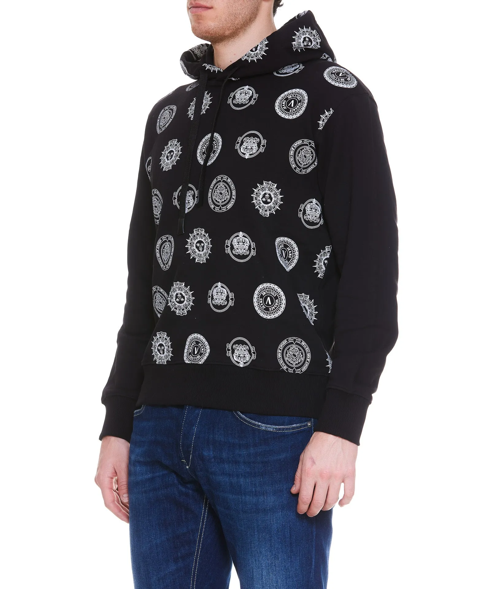 Versace Jeans Couture V-Emblem Logo Printed Hoodie