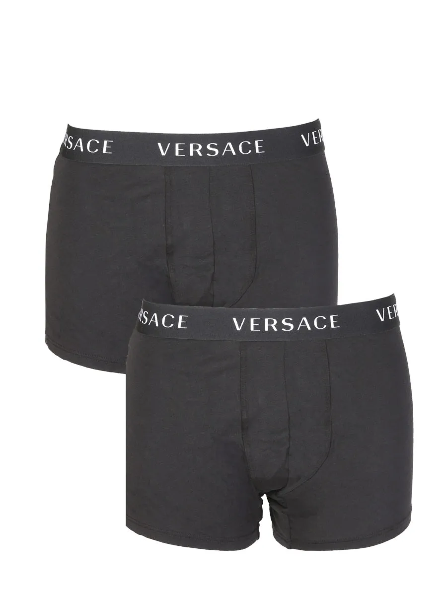 Versace Logo Band Two-Pack Stretched Boxers