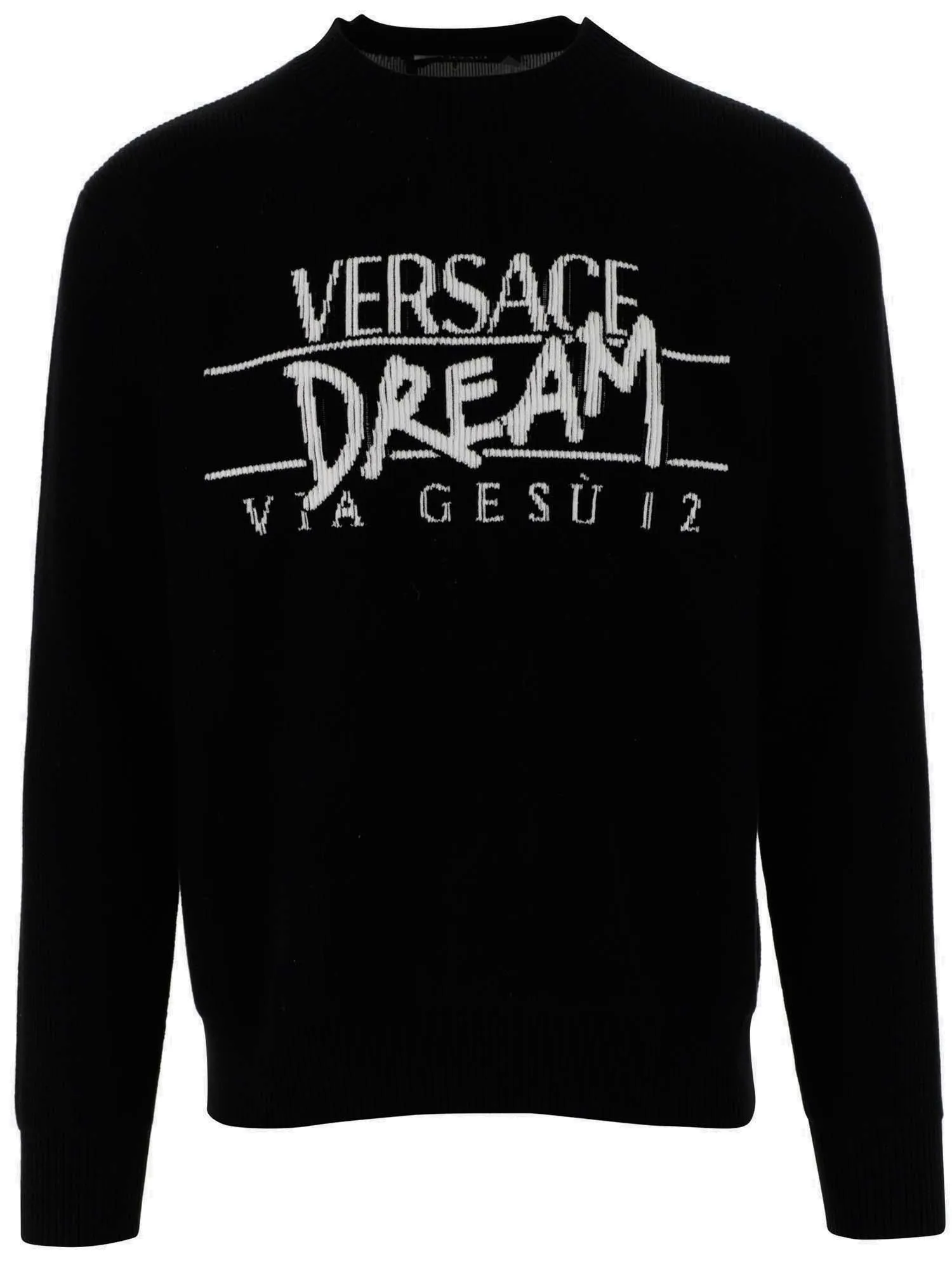 Versace Logo Intarsia Crewneck Sweater