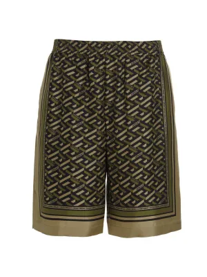Versace Logo Motif Print Shorts