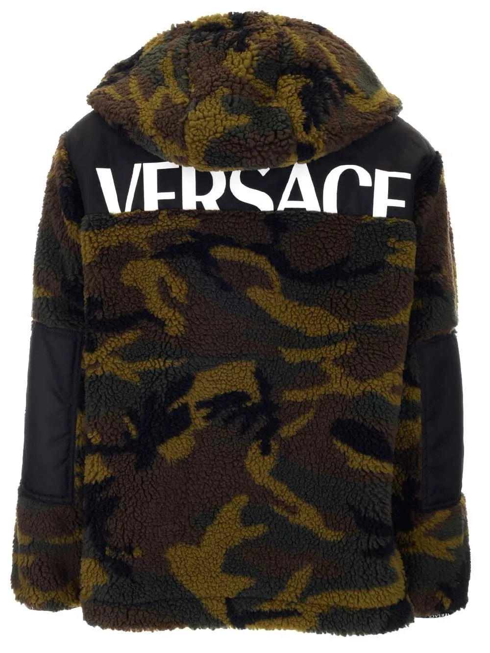 Versace Logo Patch Hooded Jacket