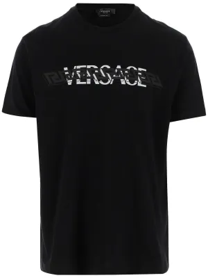 Versace Logo Printed Crewneck T-Shirt