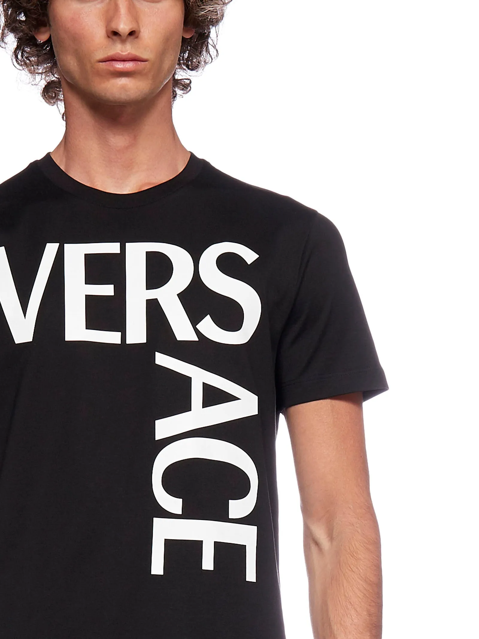 Versace Logo Printed Crewneck T-Shirt