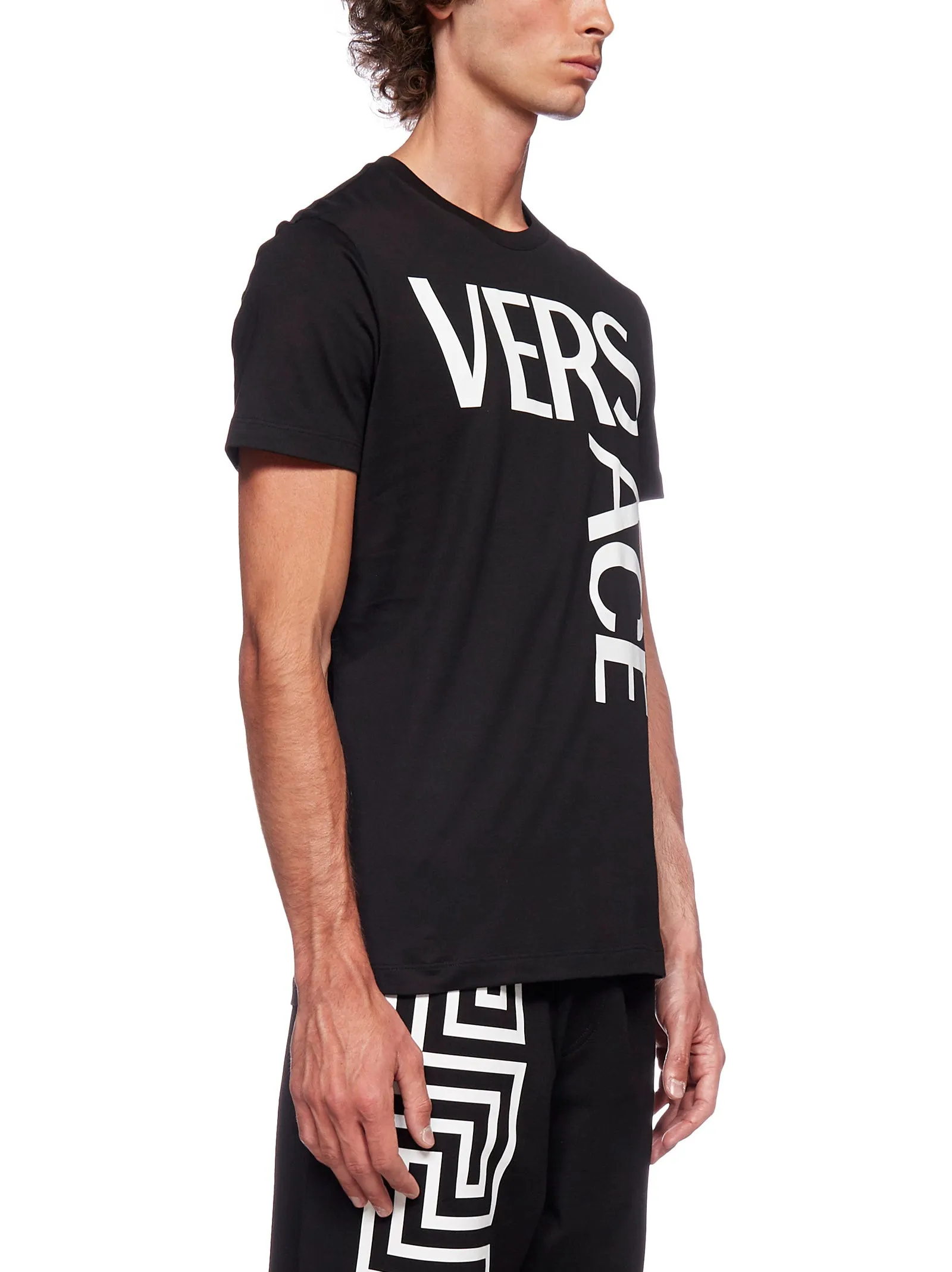 Versace Logo Printed Crewneck T-Shirt