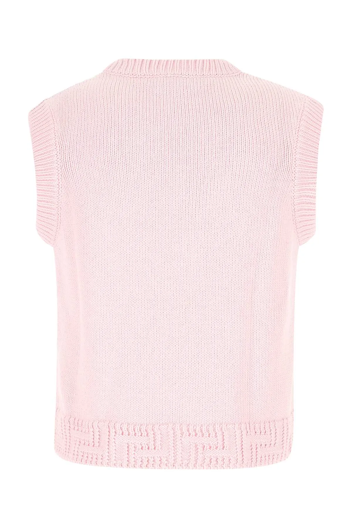 Versace V-Neck Two-Tone Logo Intarsia Knitted Vest