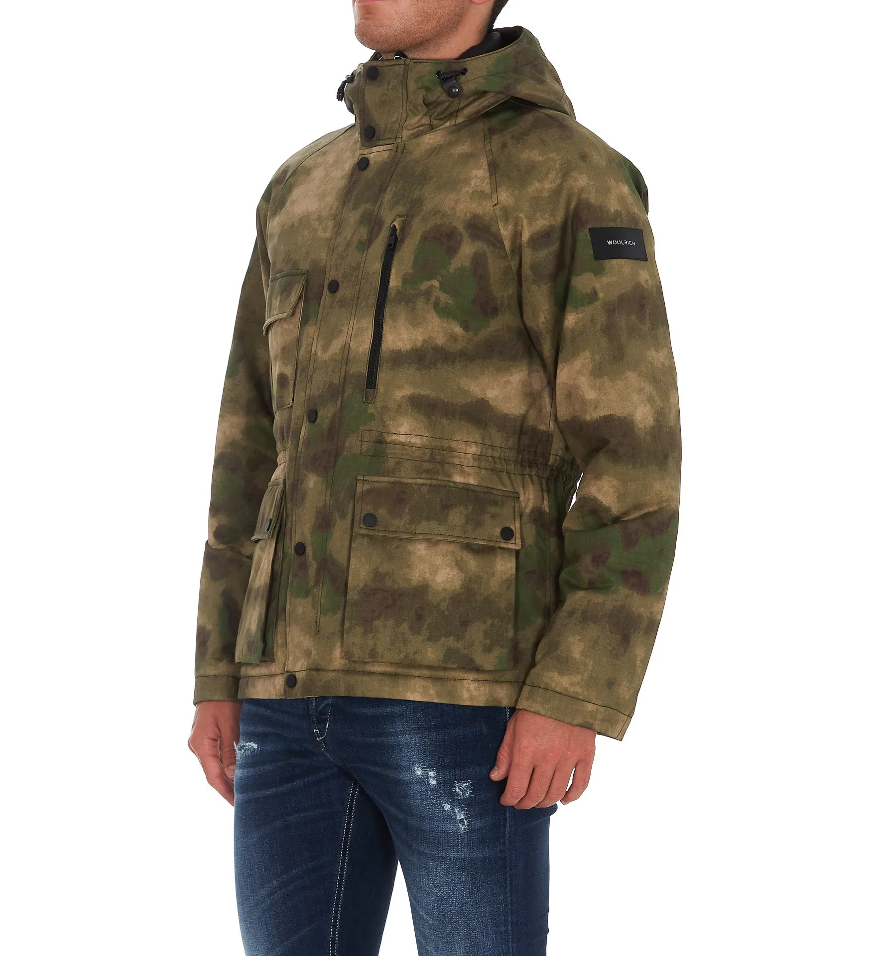 Woolrich Camouflage Print Hooded Jacket
