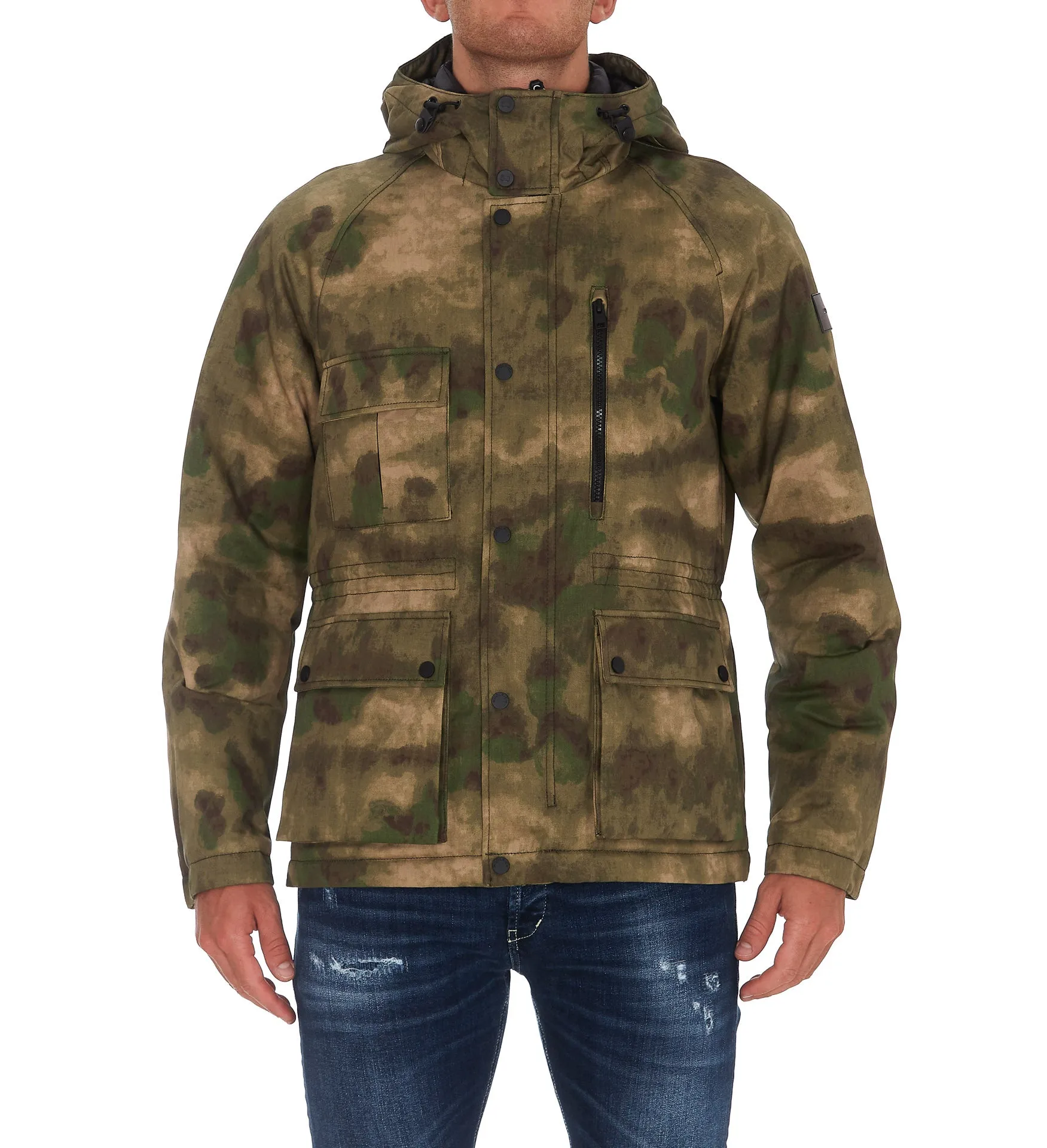 Woolrich Camouflage Print Hooded Jacket