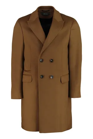 Z Zegna Double-Breasted Long-Sleeved Coat