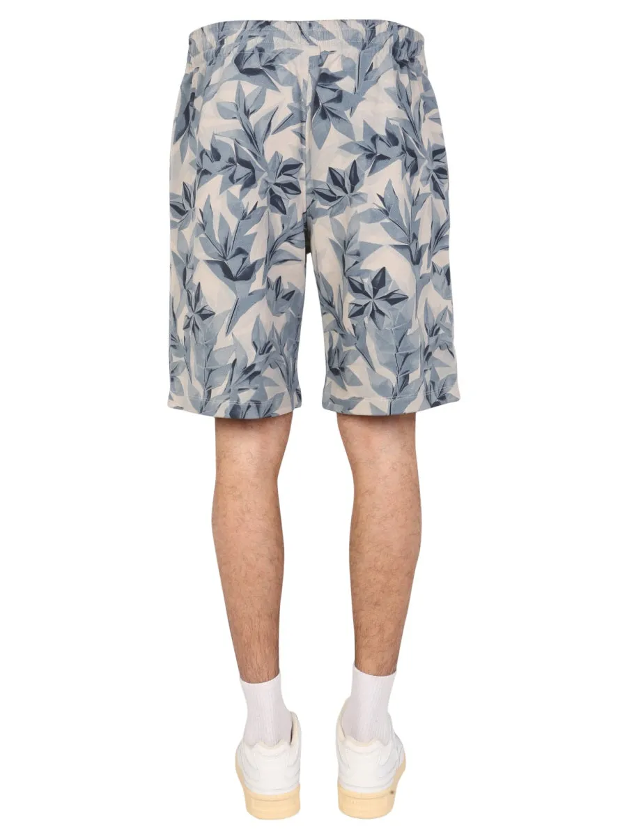 Z Zegna Printed Elasticated-Waist Shorts
