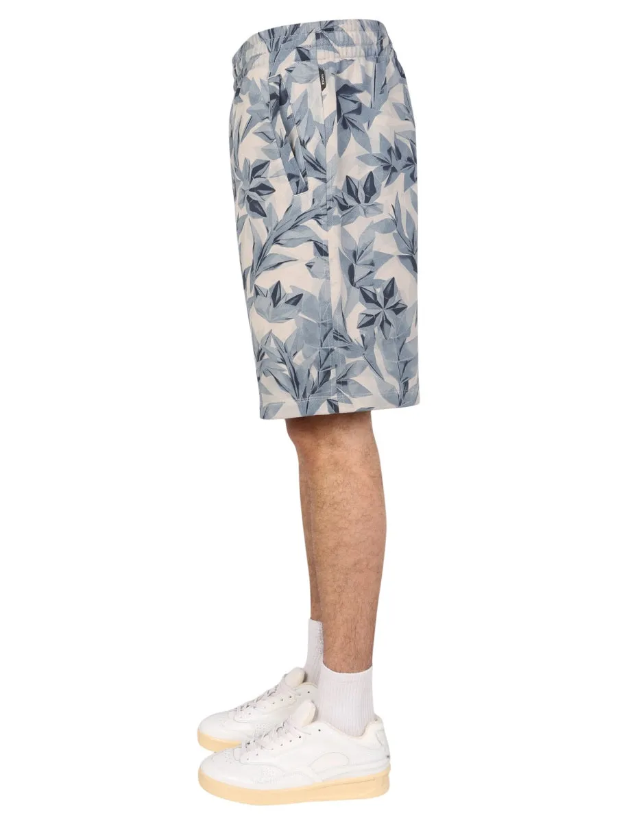 Z Zegna Printed Elasticated-Waist Shorts