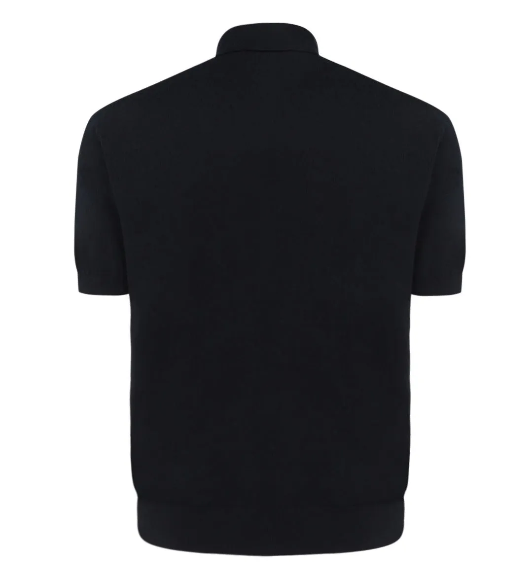 Z Zegna Short-Sleeved Knit Polo Shirt